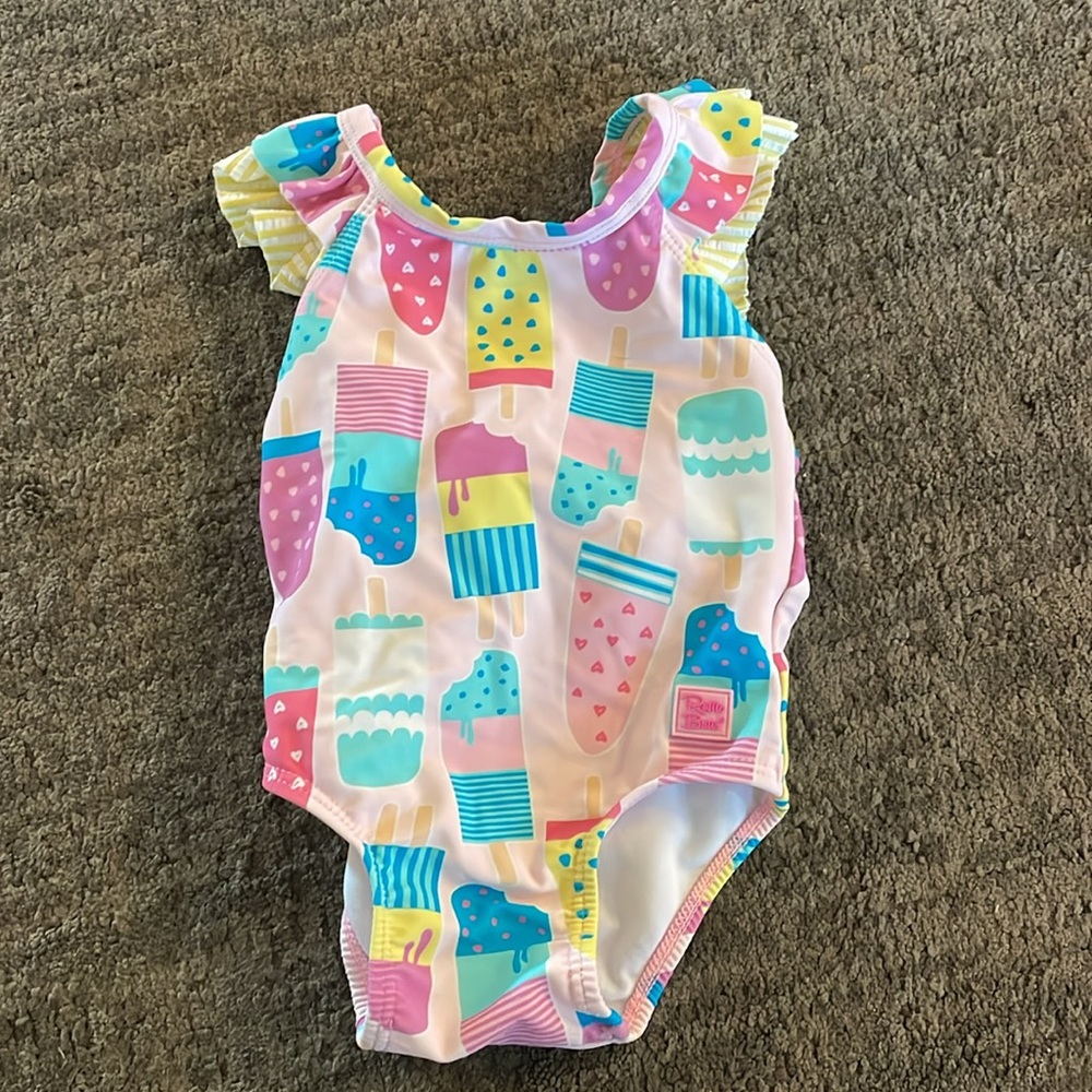 Ruffle butt swimsuit V-Back One Piece popsicles 12-18 months - Picture 7 of 7